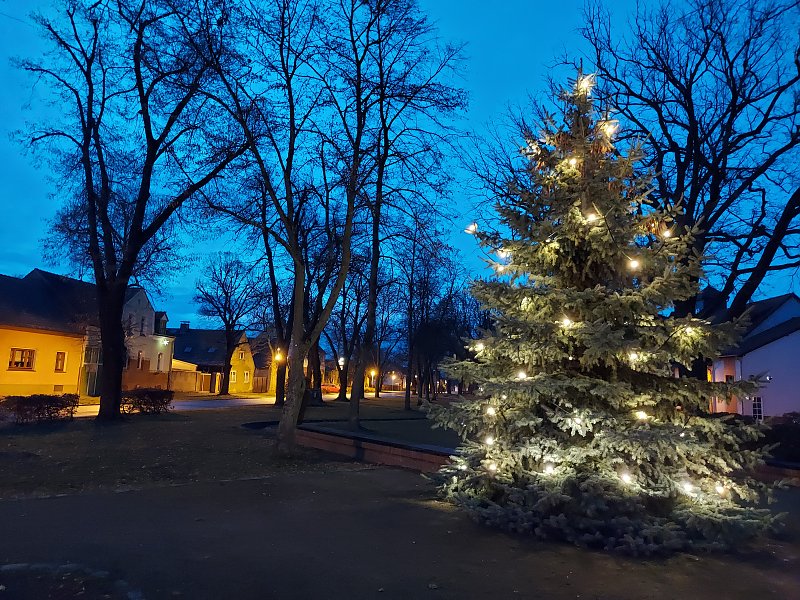 Weihnachtsbaum Dorfplatz Massen, ©Amt Kleine Elster